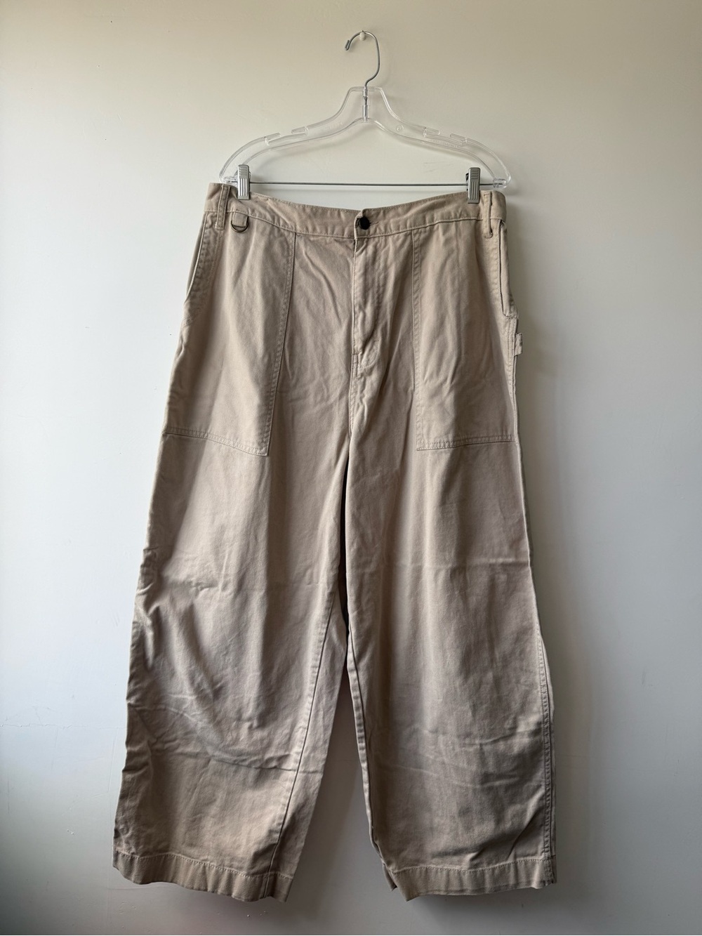 SUK Workwear Construction Pants Wide-Leg Canvas Pants Stone - Size US 16